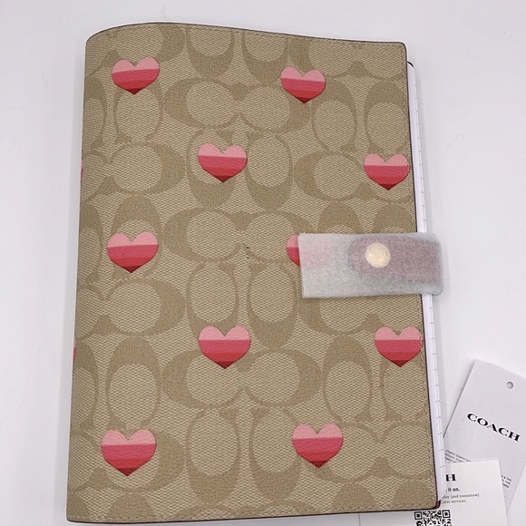 Coach Striped Heart Leather Notebook - Picture 3 of 10